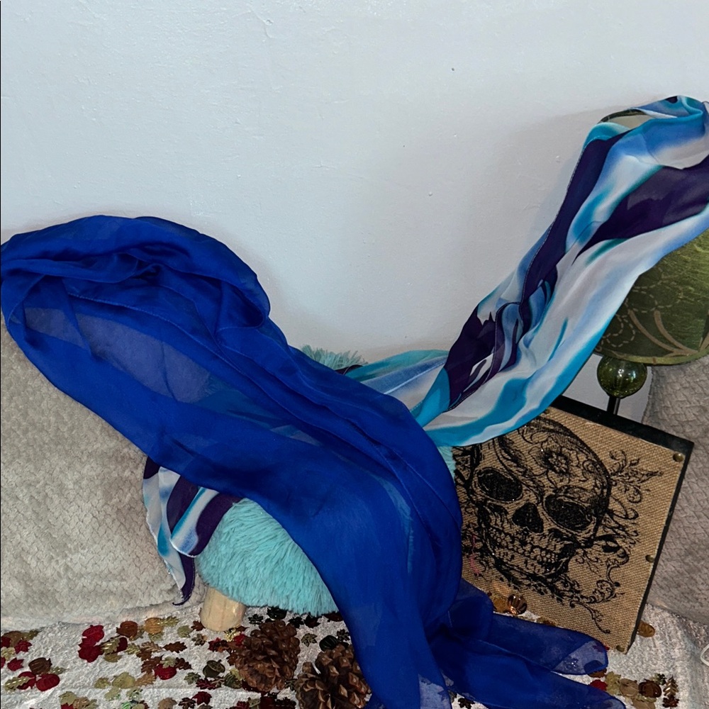 Blue Sheer Scarf Set
